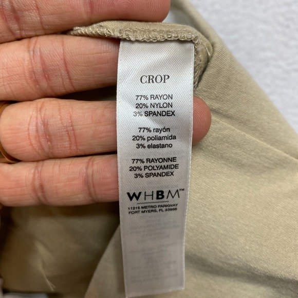 Lot Of 2 White House Black Market Pants Womens 10 Tan Stone Crop Elle - Picture 4 of 9